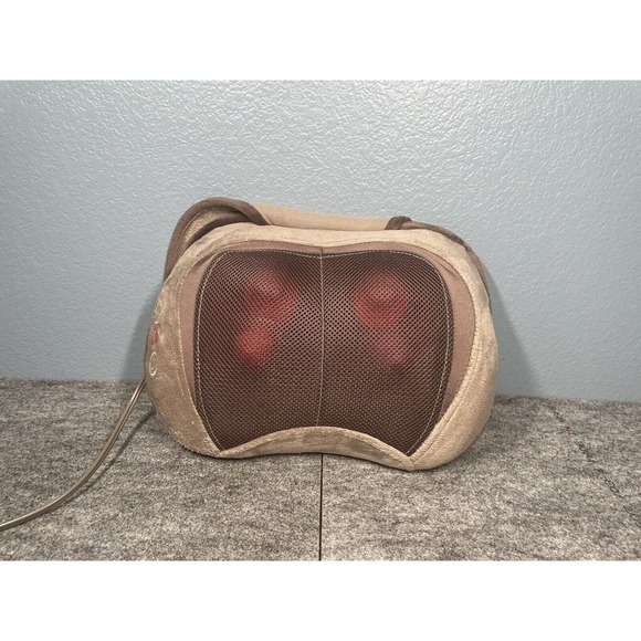 HOMEDICS Pillow Shiatsu Massager SP-105H Neck Back Heated Portable Brown - Picture 2 of 5